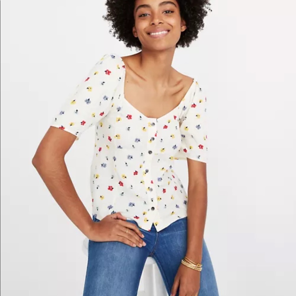 NWT Madewell flower top
